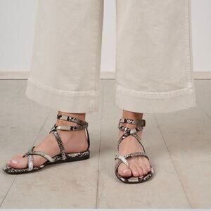 Marion Parke Natural Python Harvey Gladiator Sandals NWB
